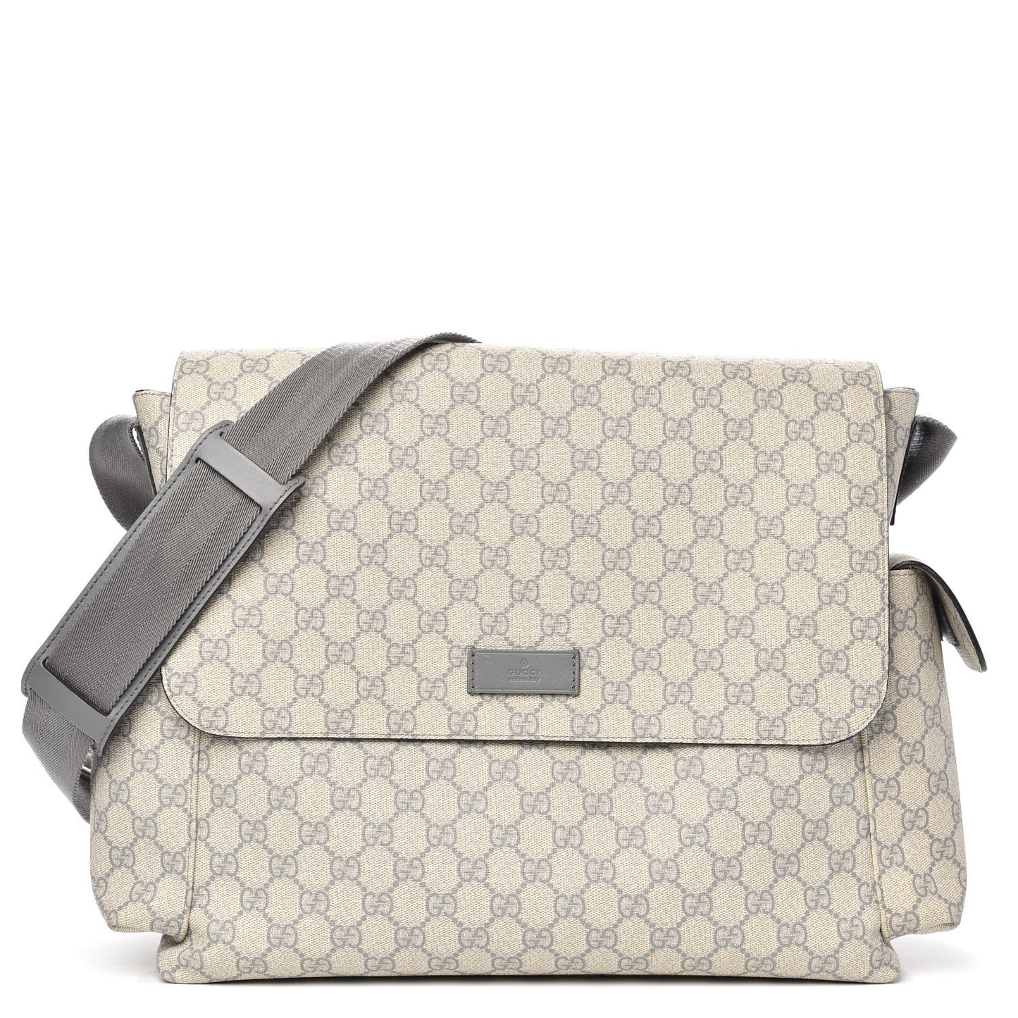 GG Plus Monogram Messenger Diaper Bag Ecru Grigio