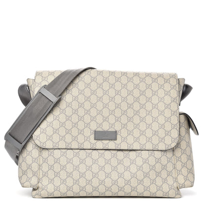 Gucci GG Plus Monogram Messenger Diaper Bag Ecru Grigio 1 of 11