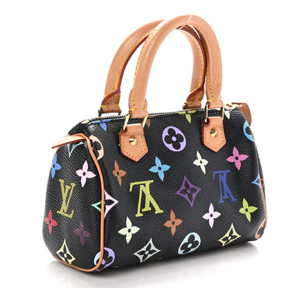Louis Vuitton Monogram Multicolor Mini Sac HL Speedy Black 3 of 9