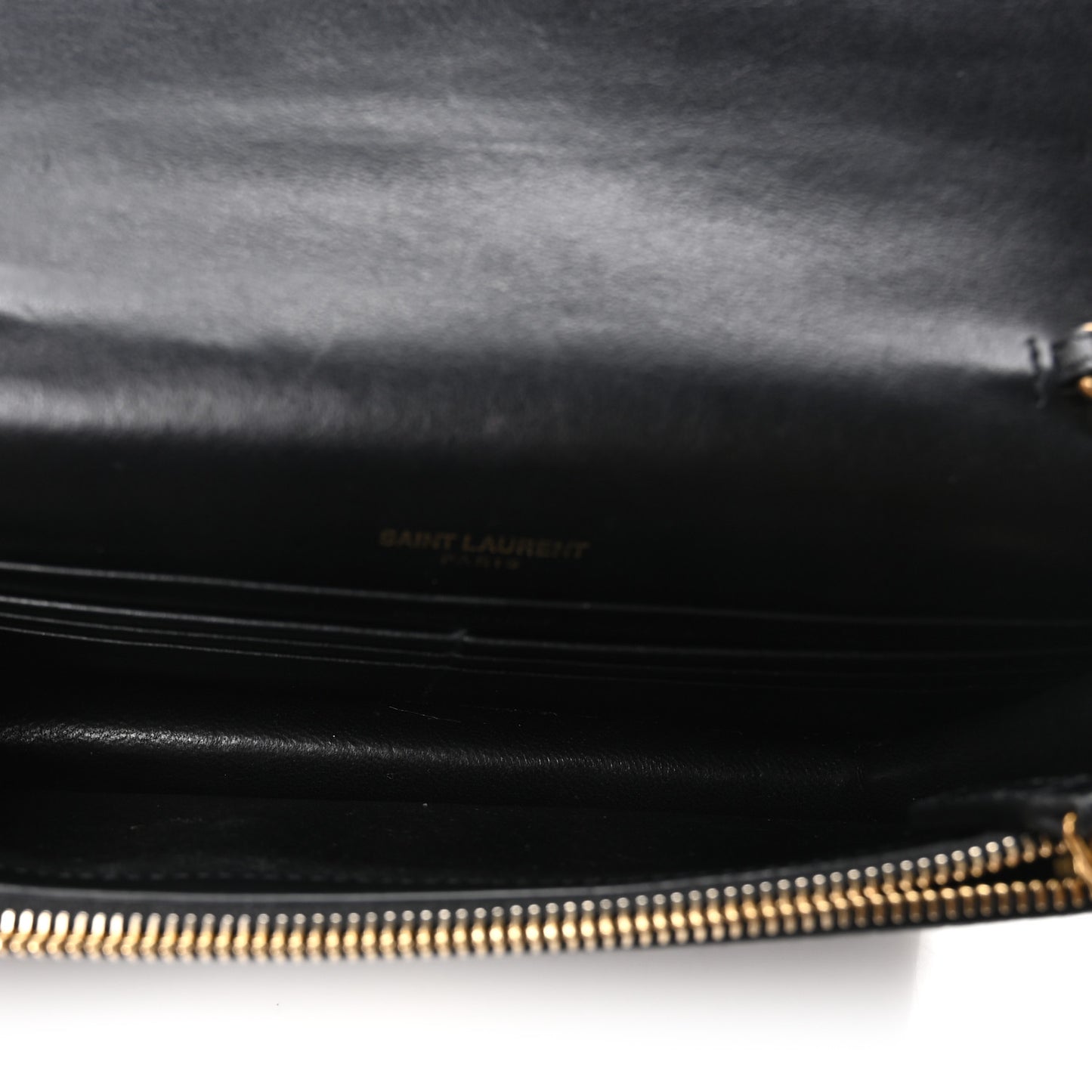 Calfskin Crocodile Embossed Kate Monogram Tassel Chain Wallet Black