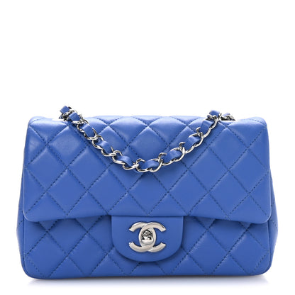 Chanel Lambskin Quilted Mini Rectangular Flap Blue 1 of 11