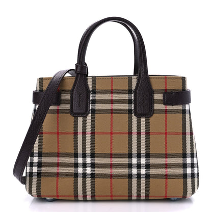 Burberry Goatskin Vintage Check Small Banner Tote Deep Claret 1 of 15
