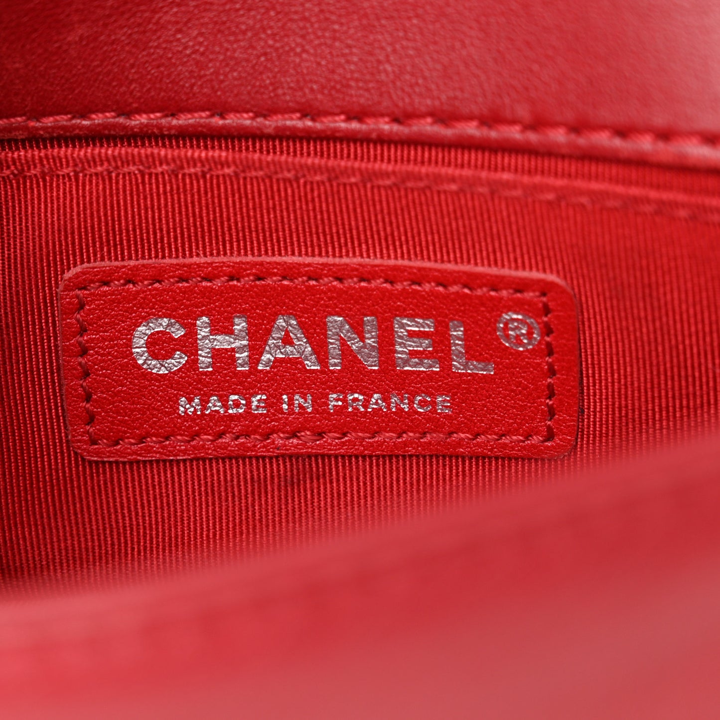 Calfskin Quilted Mini Boy Flap Black Red