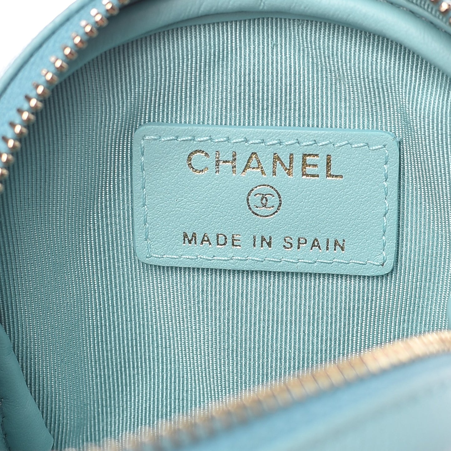 Caviar Quilted Zip Around Classic Coin Purse Light Blue