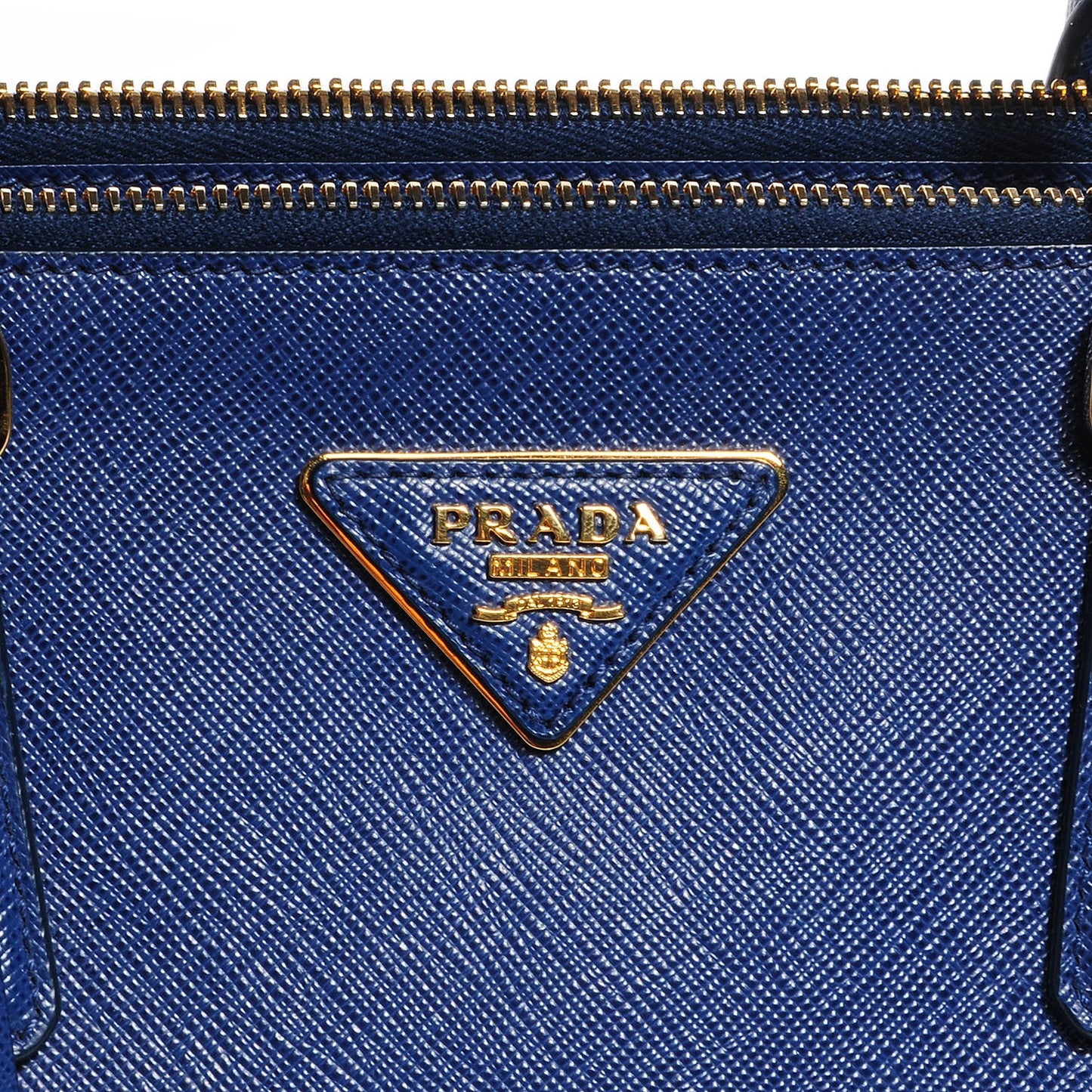 Saffiano Lux Large Double Zip Tote Bluette