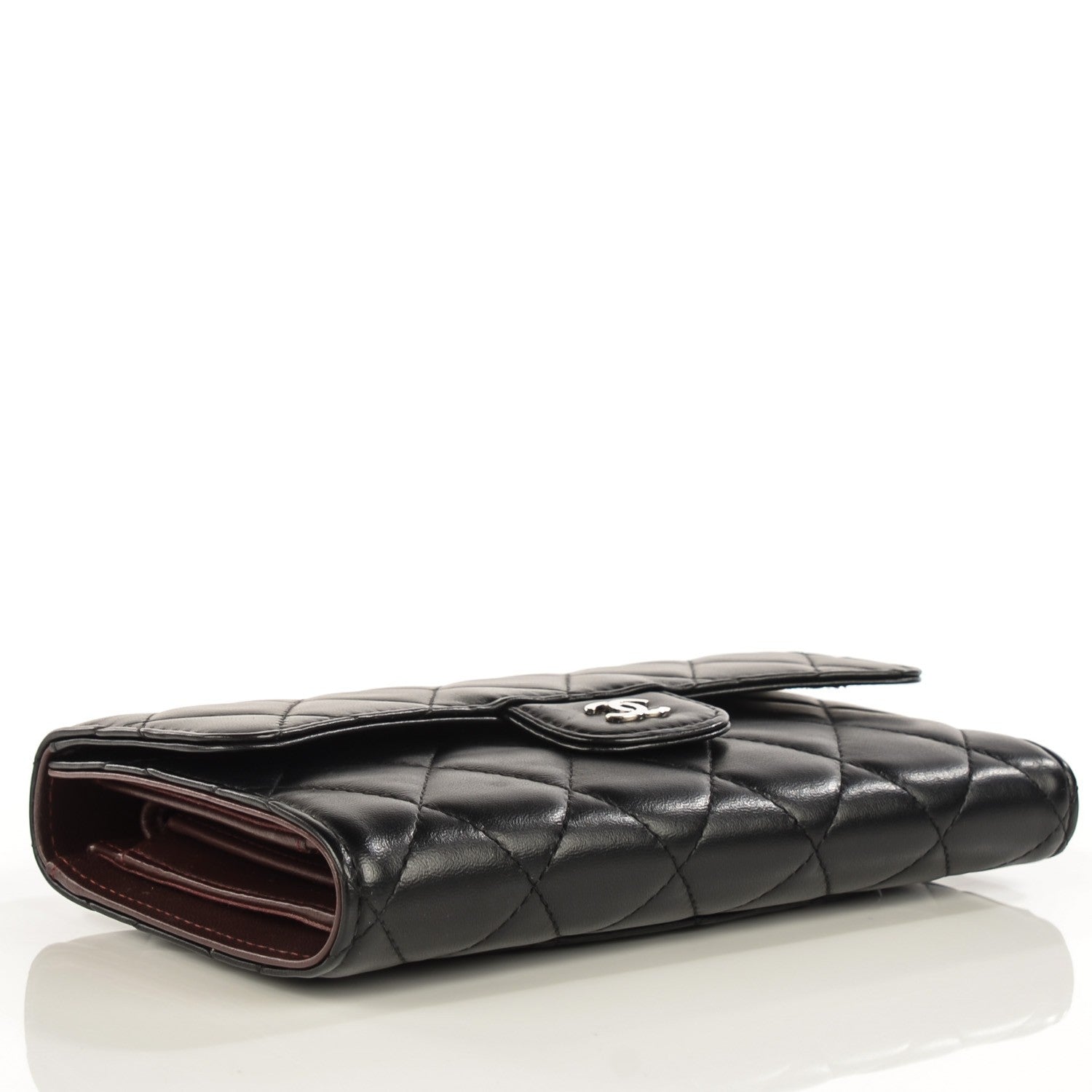 Chanel Lambskin Quilted Large Flap Wallet Black 4 of 9