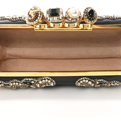 Alexander McQueen Silk Crystal Knucklebox Clutch Black 6 of 8