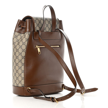 Gucci GG Supreme Monogram Calfskin Horsebit 1955 Single Buckle Backpack Beige Brown Sugar 3 of 17