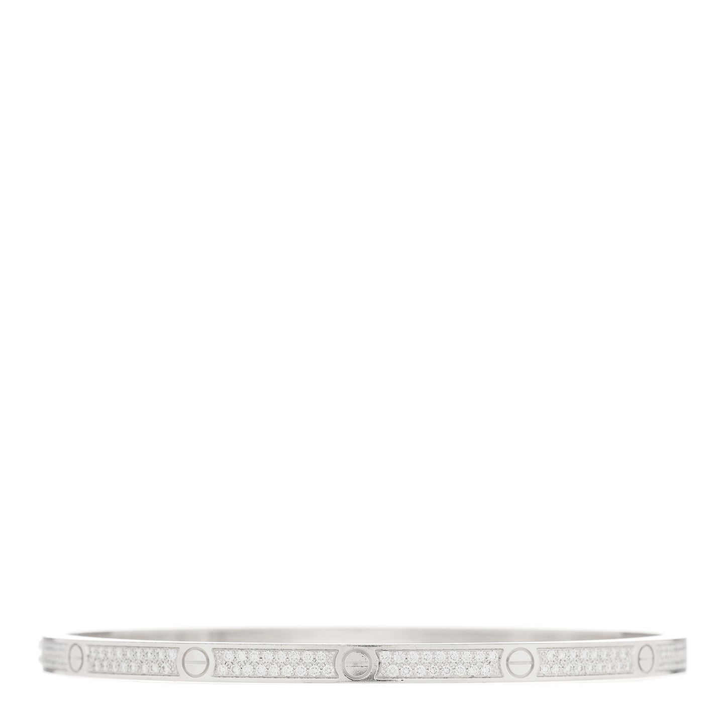 18K White Gold Diamond Small LOVE Paved Bracelet 18
