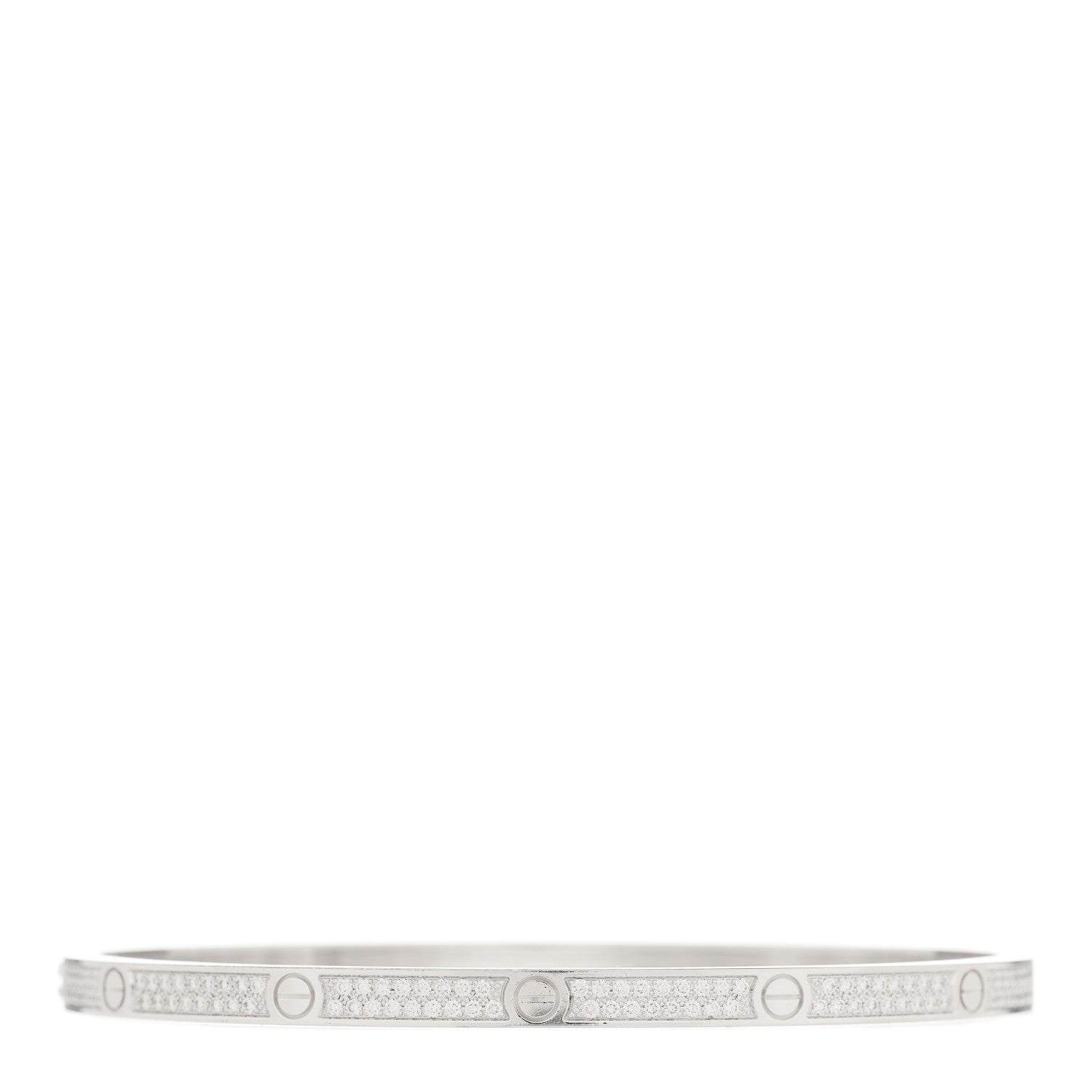 Cartier 18K White Gold Diamond Small LOVE Paved Bracelet 18 2 of 5