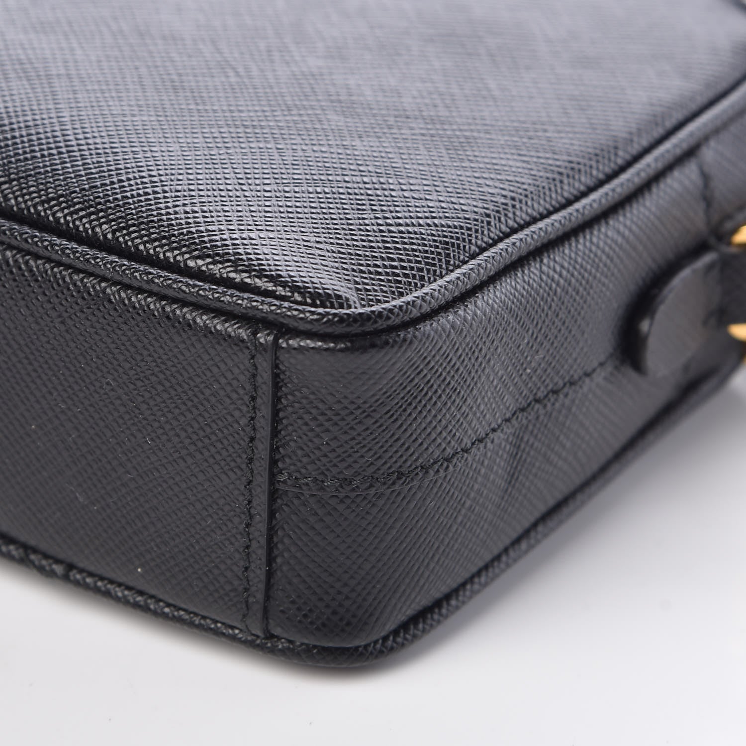 Prada Saffiano Small Camera Crossbody Bag Black 9 of 9
