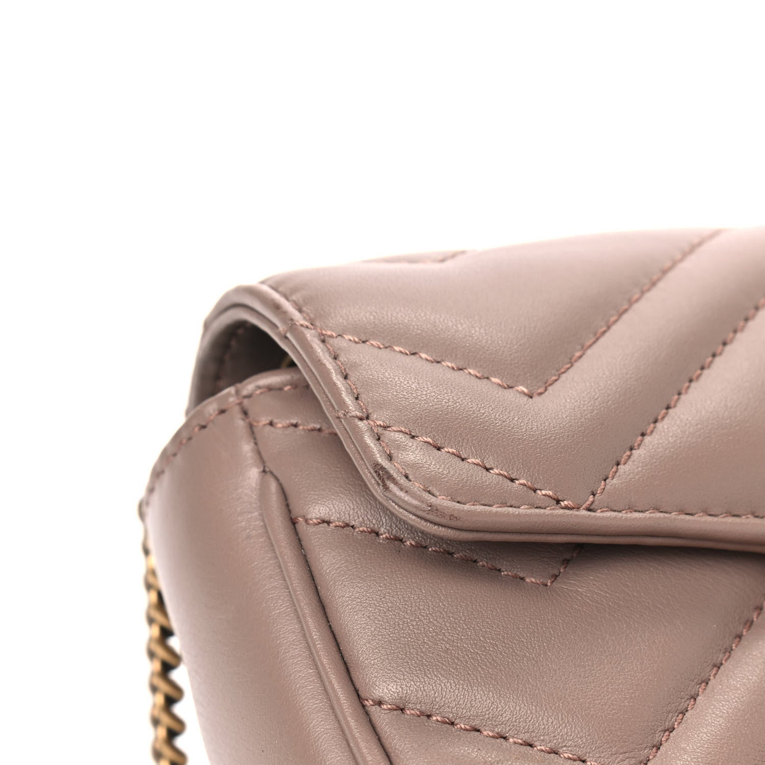 Gucci Calfskin Matelasse Super Mini GG Marmont Shoulder Bag Porcelain Rose 7 of 8