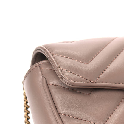 Gucci Calfskin Matelasse Super Mini GG Marmont Shoulder Bag Porcelain Rose 7 of 8