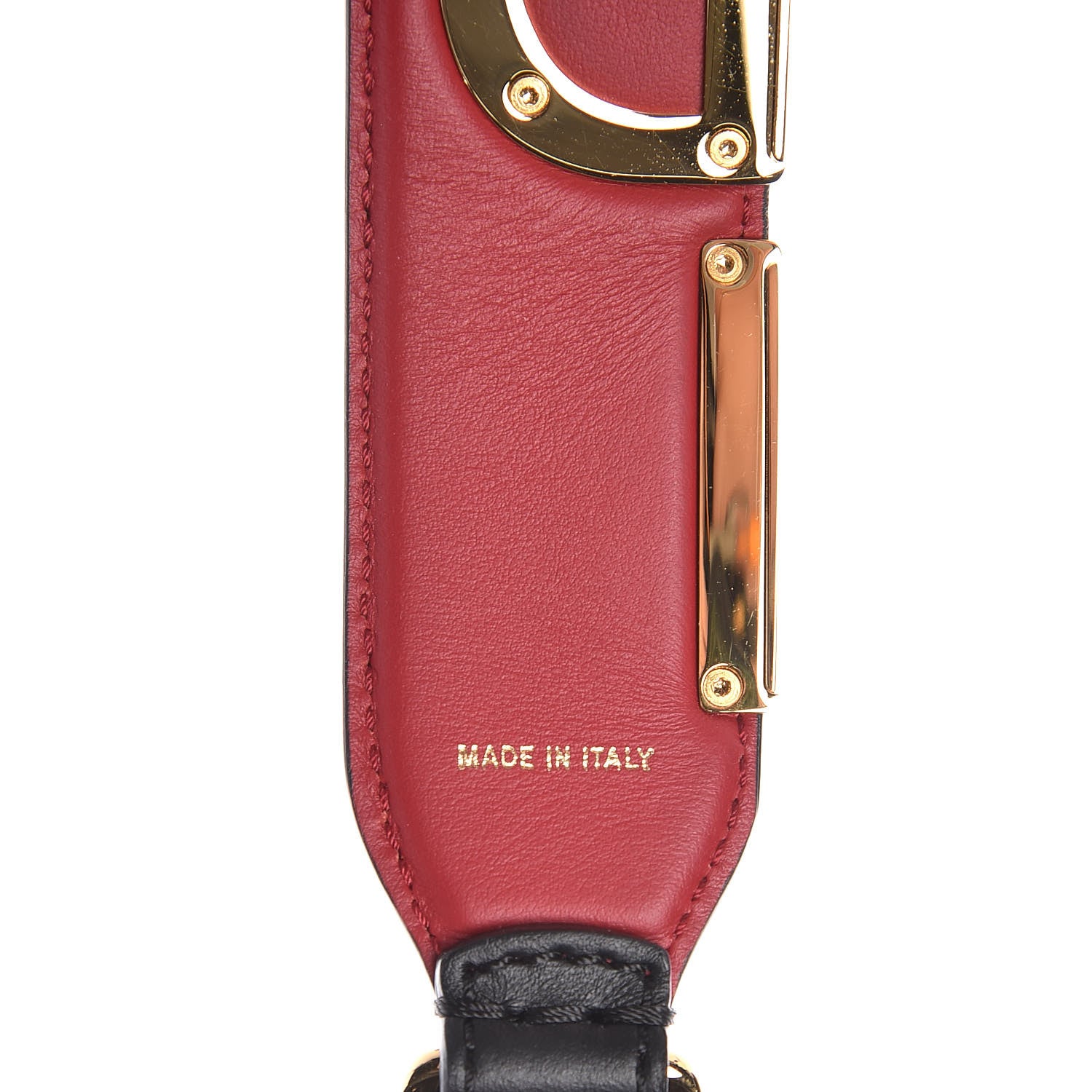 Fendi Vitello Century Metal Logo Bi-Color Strap You Black Fragola 4 of 6
