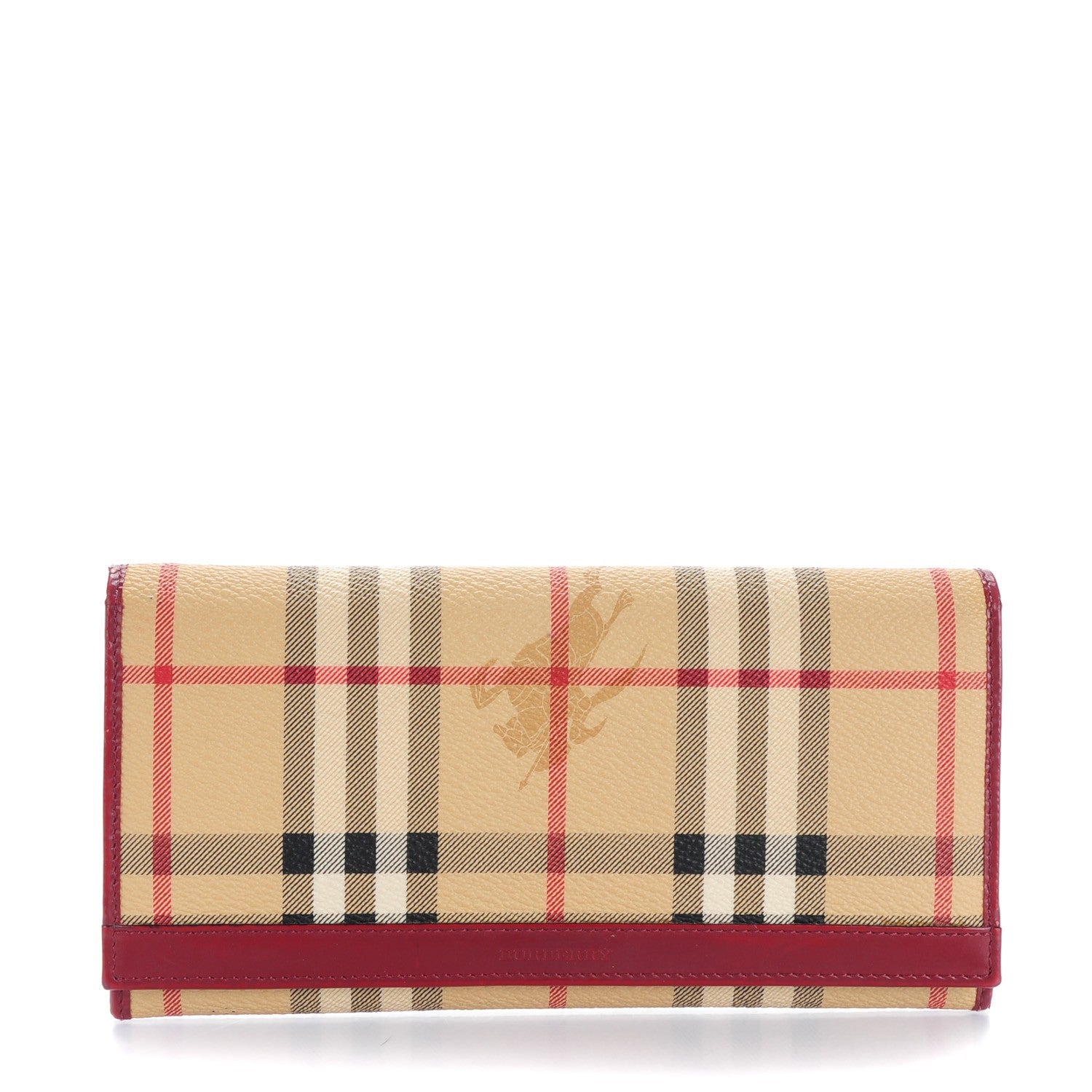 Burberry Haymarket Check Continental Wallet Red 1 of 8