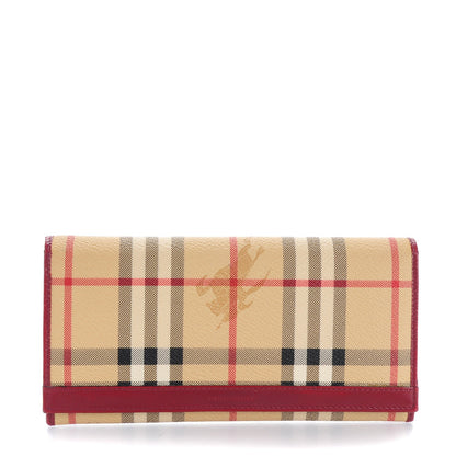 Burberry Haymarket Check Continental Wallet Red 1 of 8
