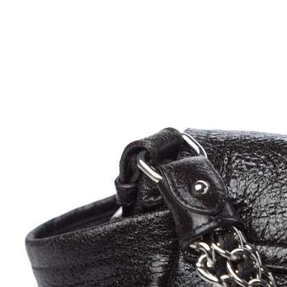 Prada Cervo Lux Chain Flap Hobo Ebano 11 of 11