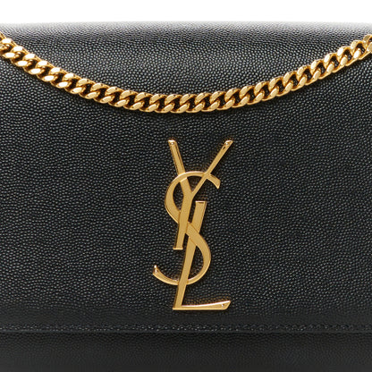 Saint Laurent Grain De Poudre Medium Classic Monogram Kate Satchel Black 9 of 11