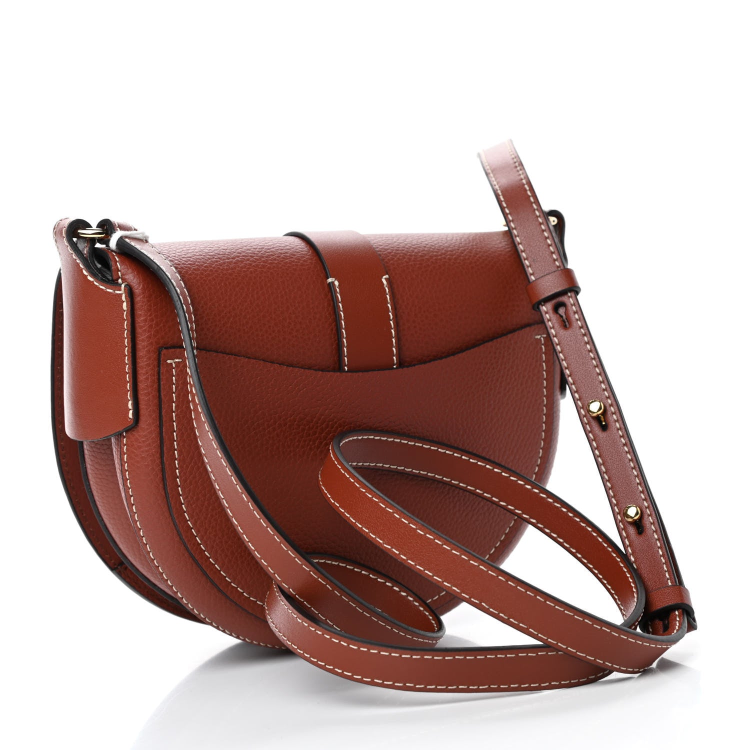 Chloe Grained Calfskin Small Darryl Saddle Crossbody Bag Sepia Brown 2 of 4