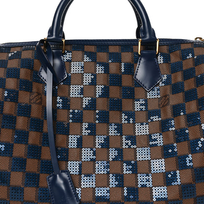 Louis Vuitton Damier Paillettes Speedy 30 Blue 7 of 9