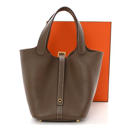 Hermes Taurillon Clemence Picotin Lock 18 PM Etoupe 13 of 13