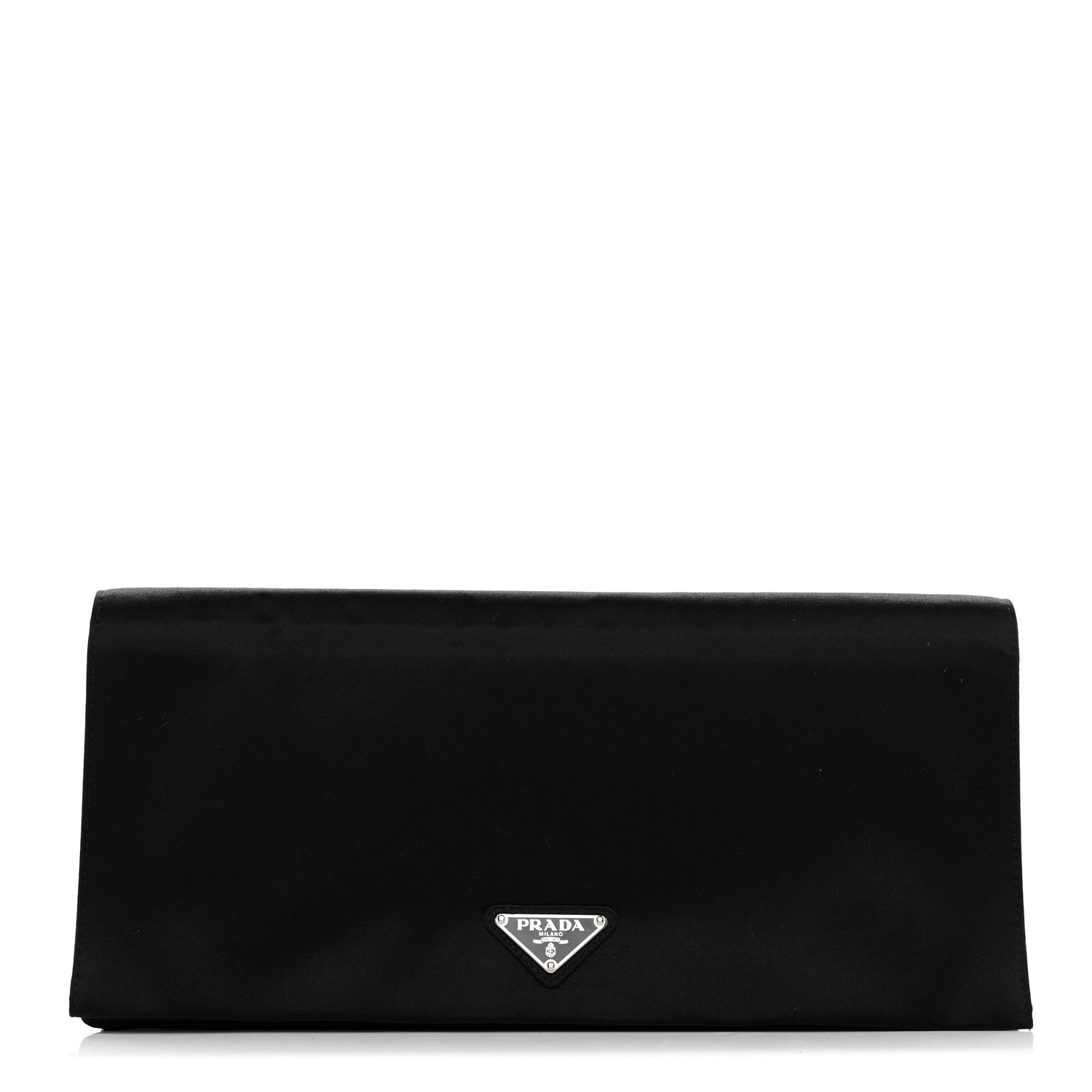 Prada Satin Pochette Clutch Black 1 of 8