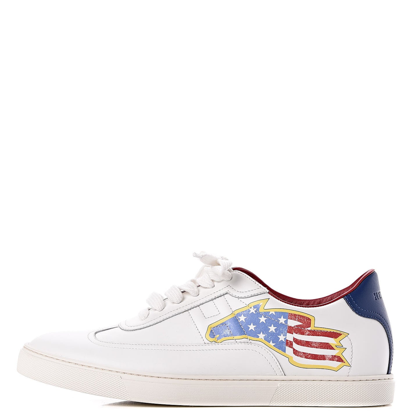Calfskin Printed Mens Quicker Sneakers 43.5 White
