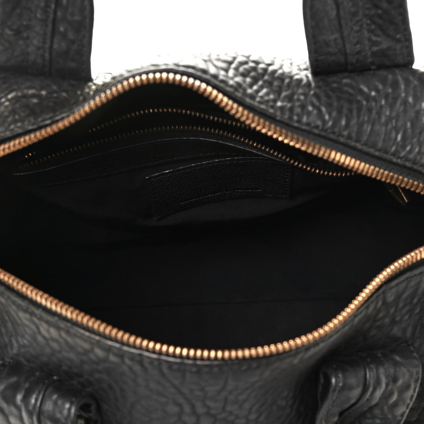 Pebbled Lambskin Rocco Black Antique Brass Hardware