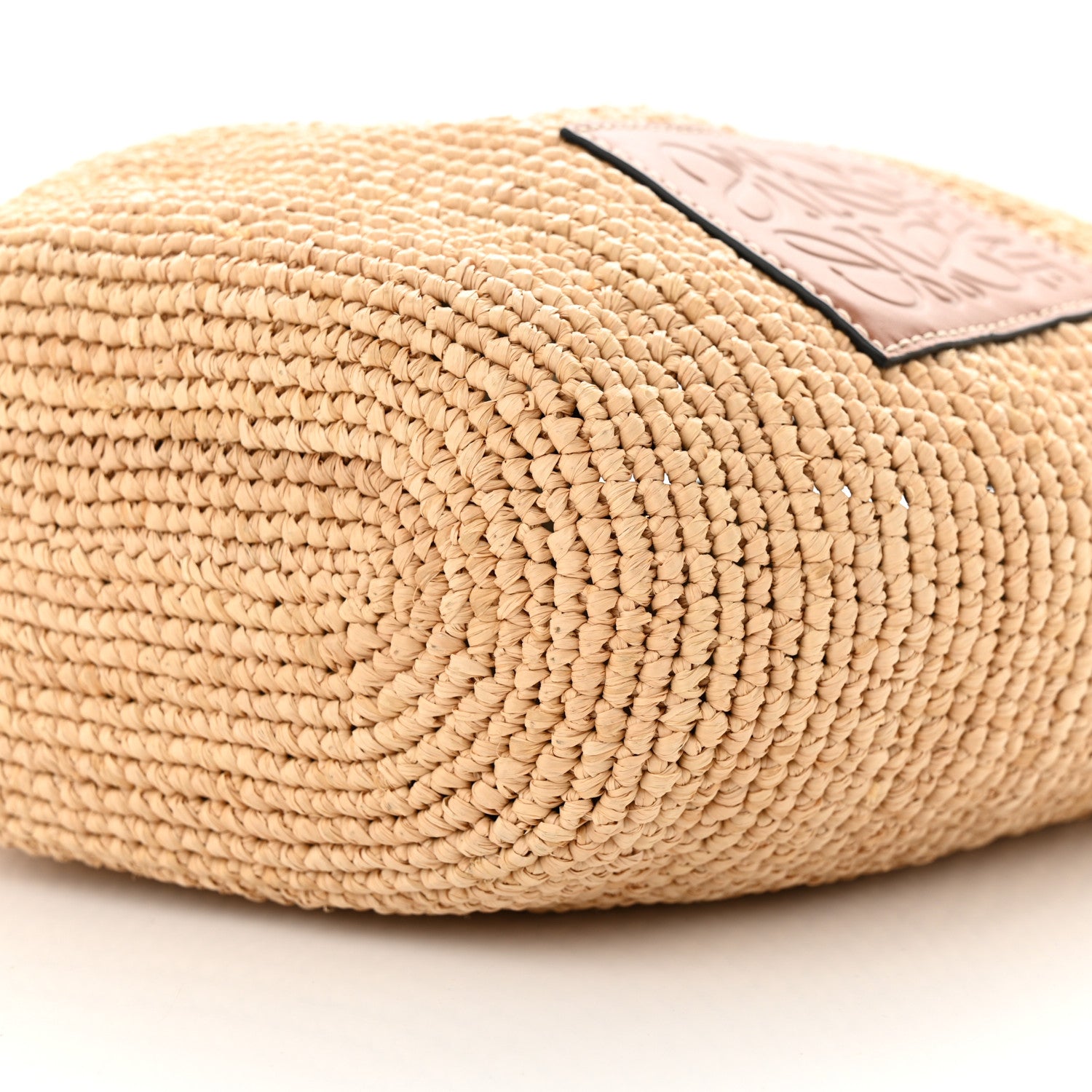 Loewe Calfskin Raffia Anagram Paulas Ibiza Pochette Bag Natural Tan 9 of 9