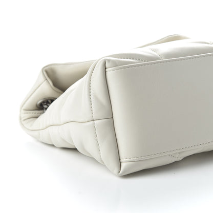 Saint Laurent Lambskin Quilted Small Loulou Puffer Monogram Chain Satchel Blanc Vintage 6 of 9