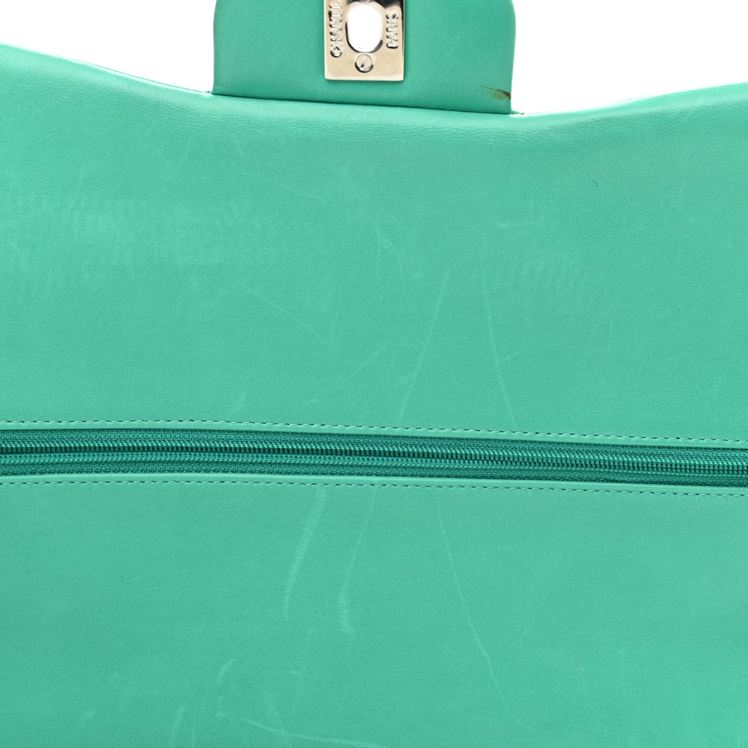 Chanel Lambskin Quilted Jumbo Double Flap Green 8 of 15