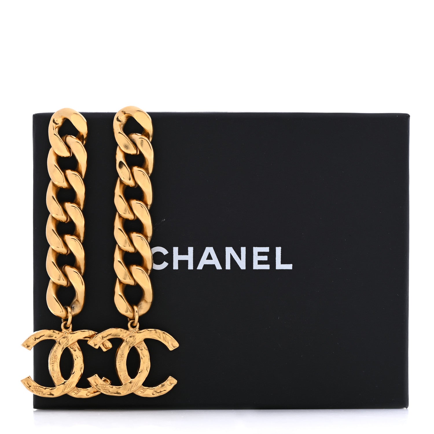 Chanel Metal CC Pick Drop Earrings Gold 5 of 5