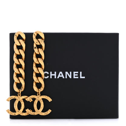 Chanel Metal CC Pick Drop Earrings Gold 5 of 5