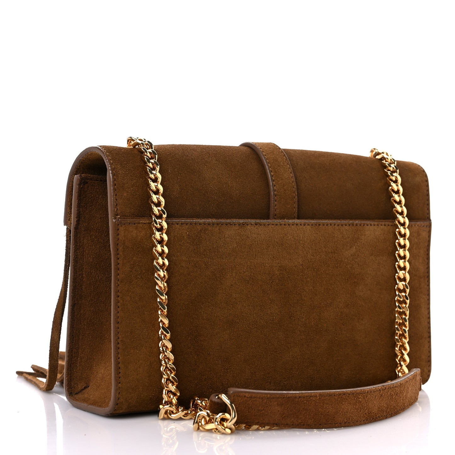 Suede Fringe Baby Monogram Satchel Light Ocre