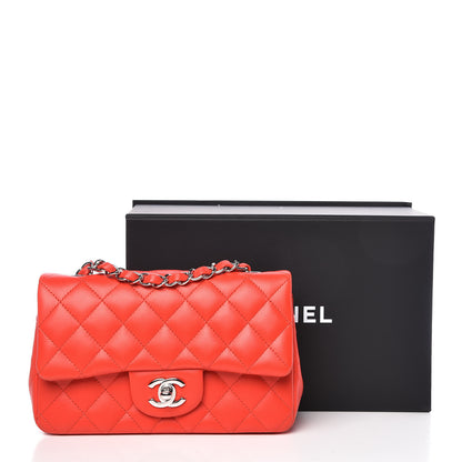 Chanel Lambskin Quilted Mini Rectangular Flap Red 10 of 10