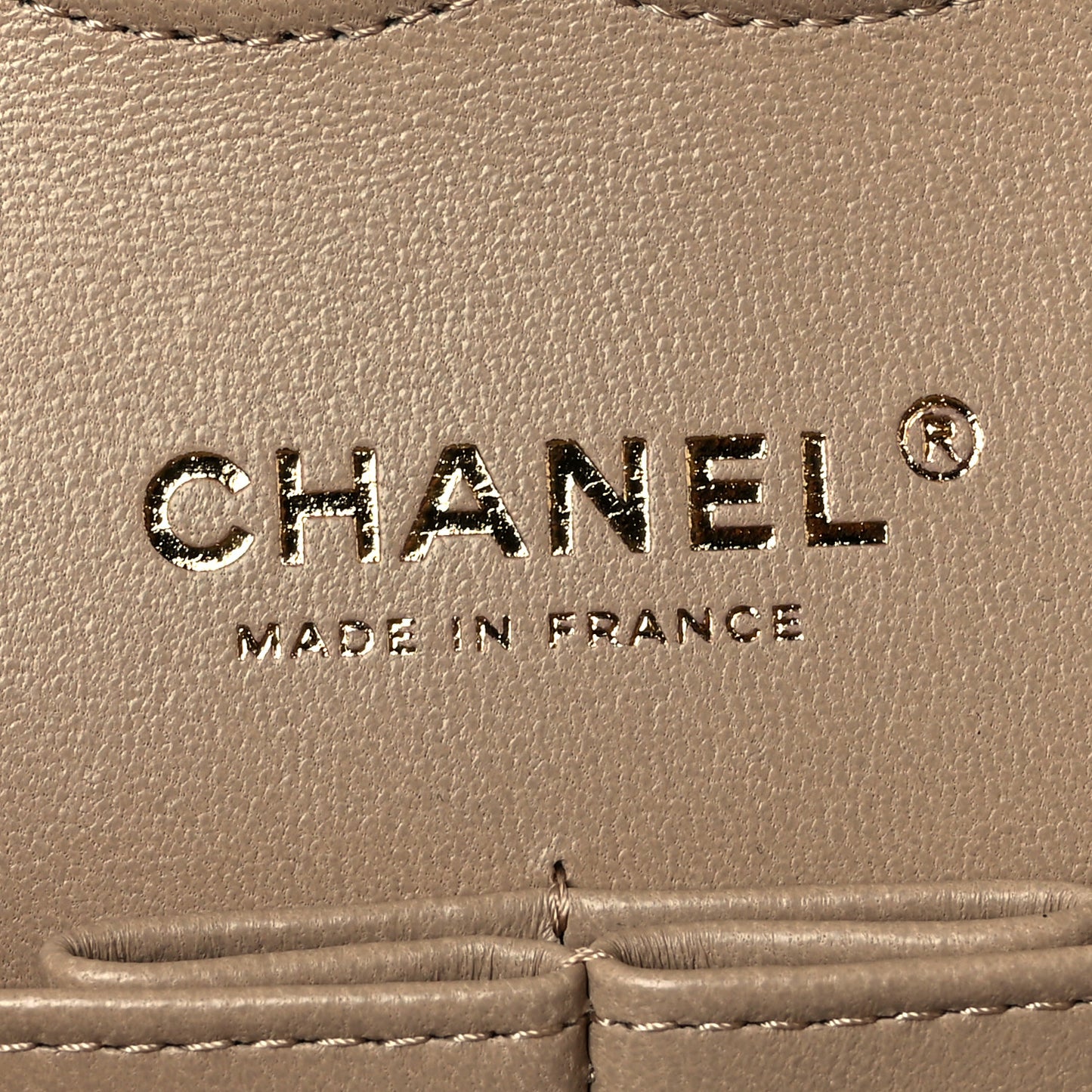 Iridescent Caviar Quilted Medium Double Flap Dark Beige