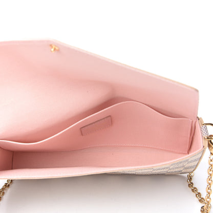 Louis Vuitton Damier Azur Pochette Felicie Chain Wallet Rose Ballerine 5 of 11