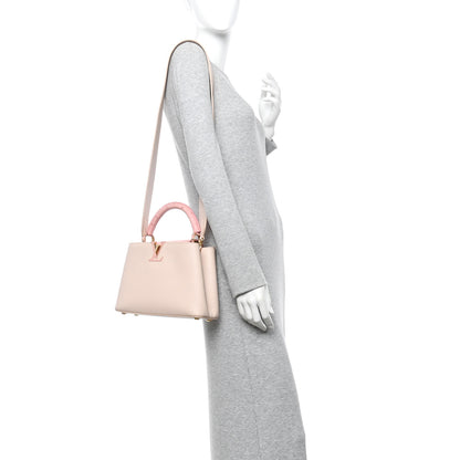 Louis Vuitton Taurillon Ostrich Capucines BB Powder Pink Beige 2 of 9