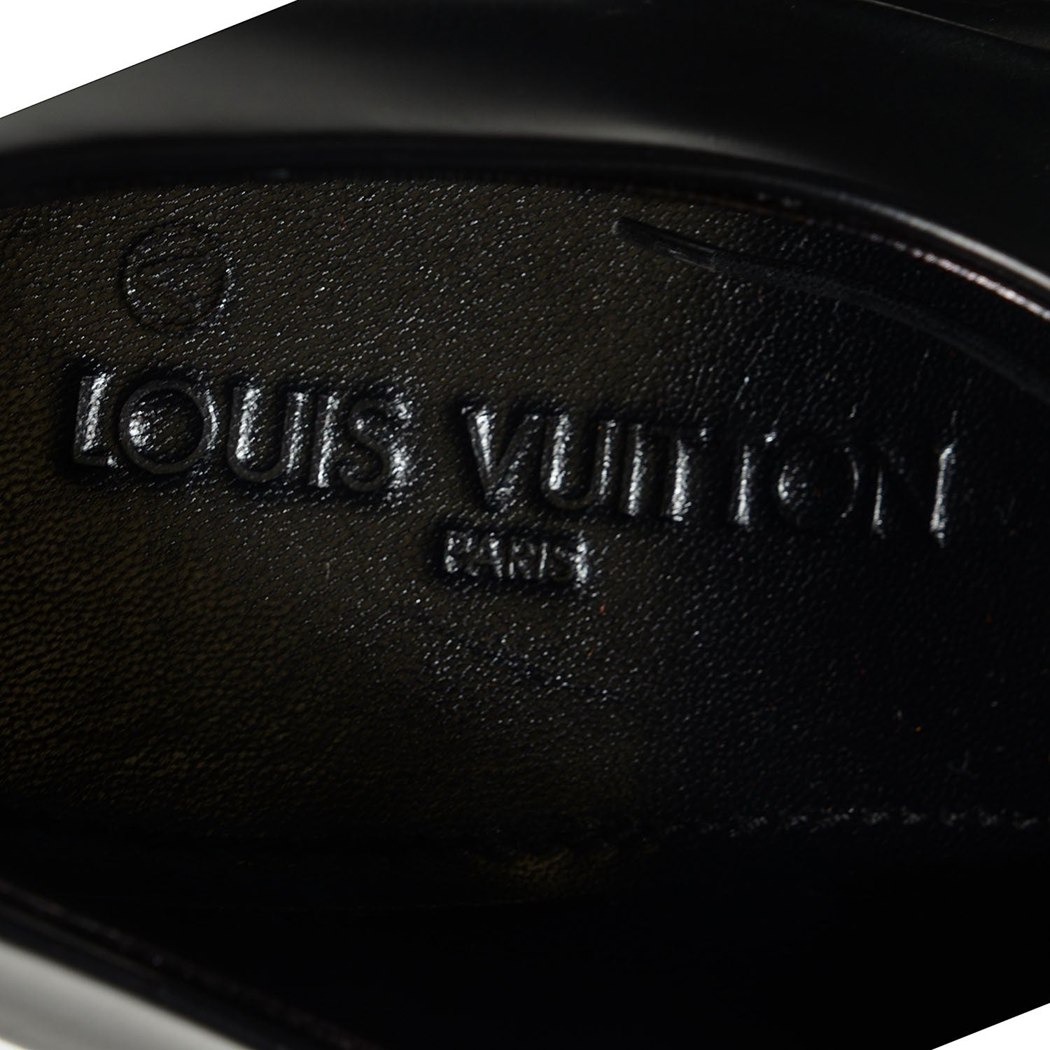 Louis Vuitton Glazed Calfskin Mens Track Captoe Derby Shoes 9.5 Black 7 of 7