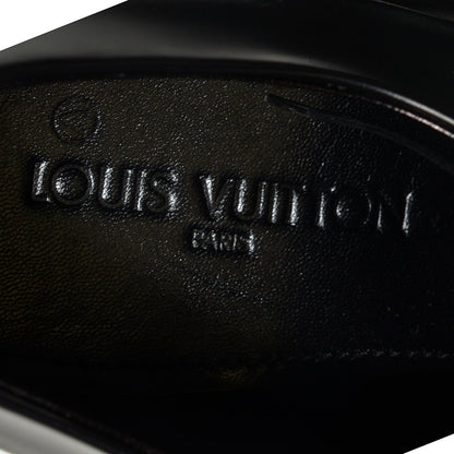 Louis Vuitton Glazed Calfskin Mens Track Captoe Derby Shoes 9.5 Black 7 of 7