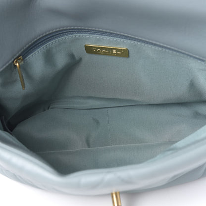 Chanel Goatskin Quilted Large 19 Flap Blue 5 of 11