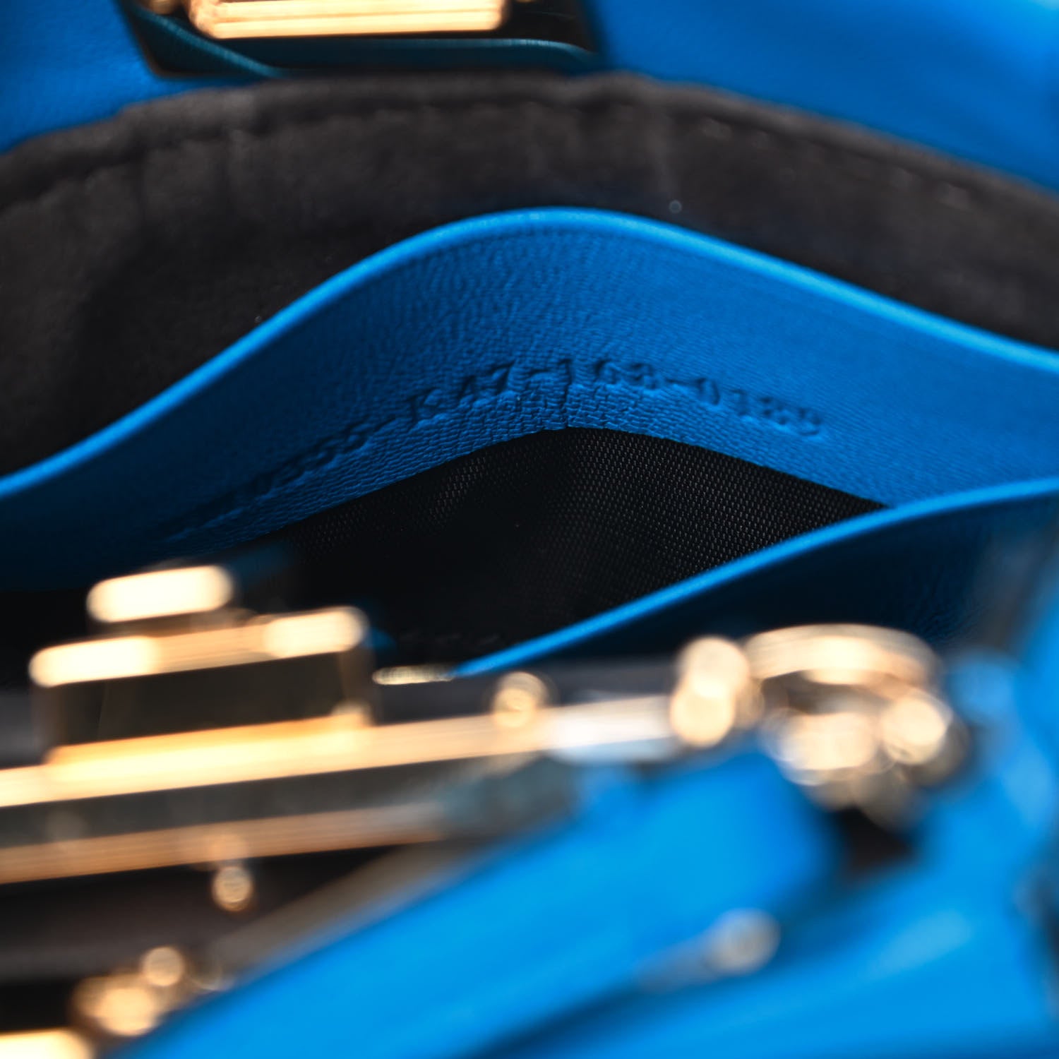 Fendi Shiny Nappa Micro Peekaboo Iconic Satchel Blue Royal 8 of 12