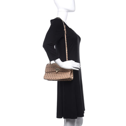 Valentino Garavani Vitello Medium Rockstud All Over Shoulder Bag Beige 2 of 12