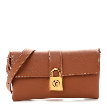 Louis Vuitton Grained Calfskin Low Key Wallet On Chain Cognac 1 of 13