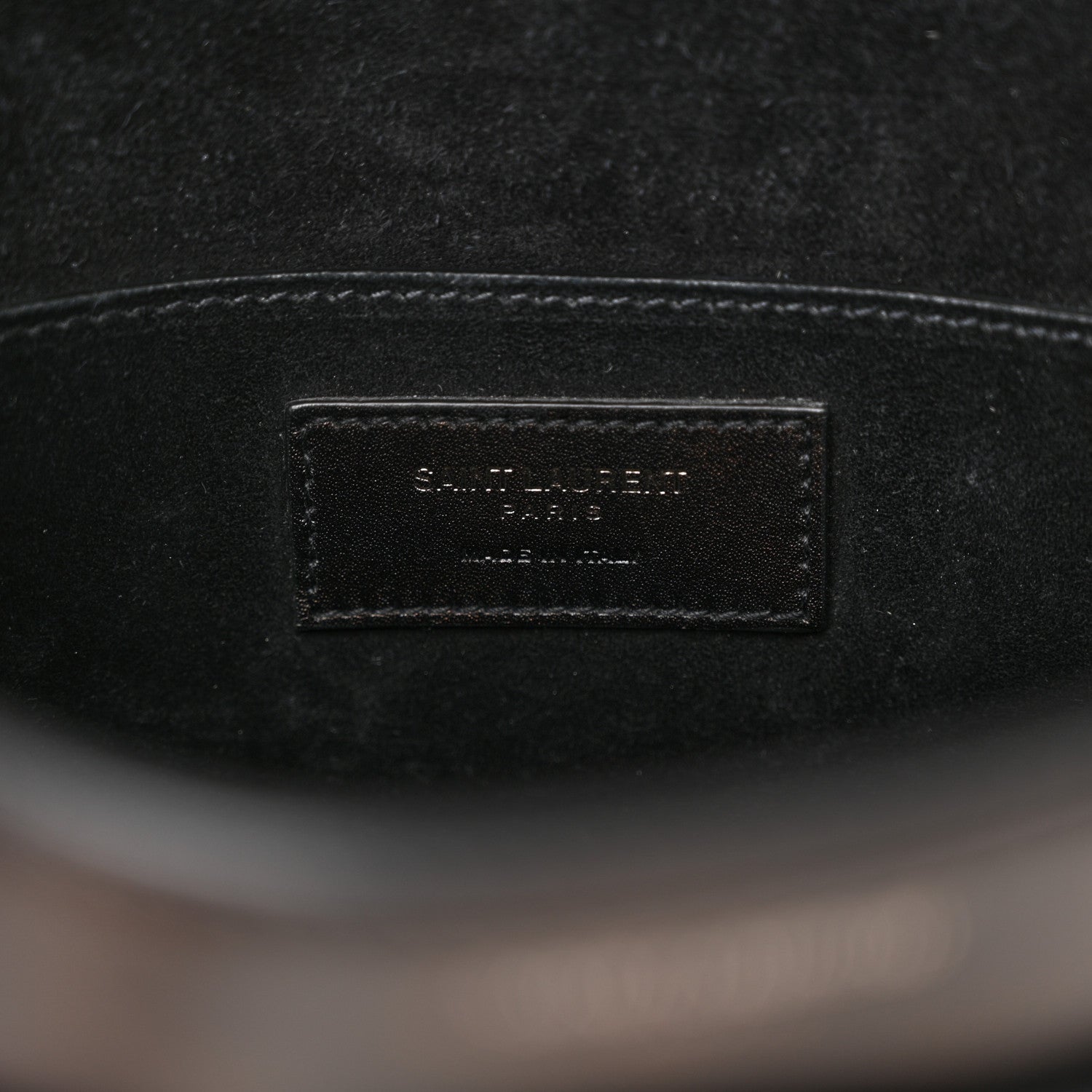 Saint Laurent Smooth Calfskin Suede Betty Stud Stripe Flap Messenger Black 6 of 14