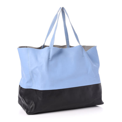 Celine Lambskin Horizontal Bi-Color Cabas Black Glacier 3 of 16