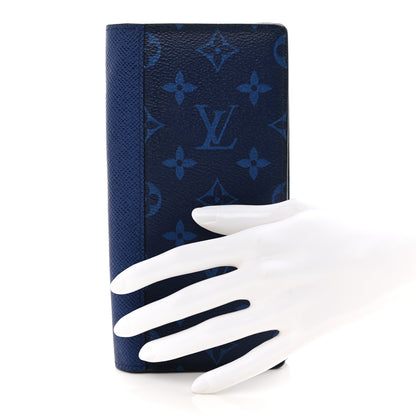 Louis Vuitton Taigarama Brazza Wallet NM Cobalt 2 of 10