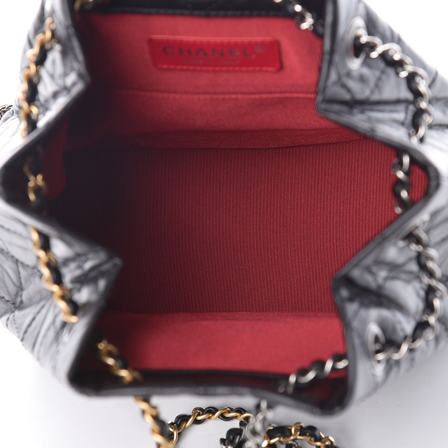 Aged Calfskin Quilted Small Gabrielle Backpack Black