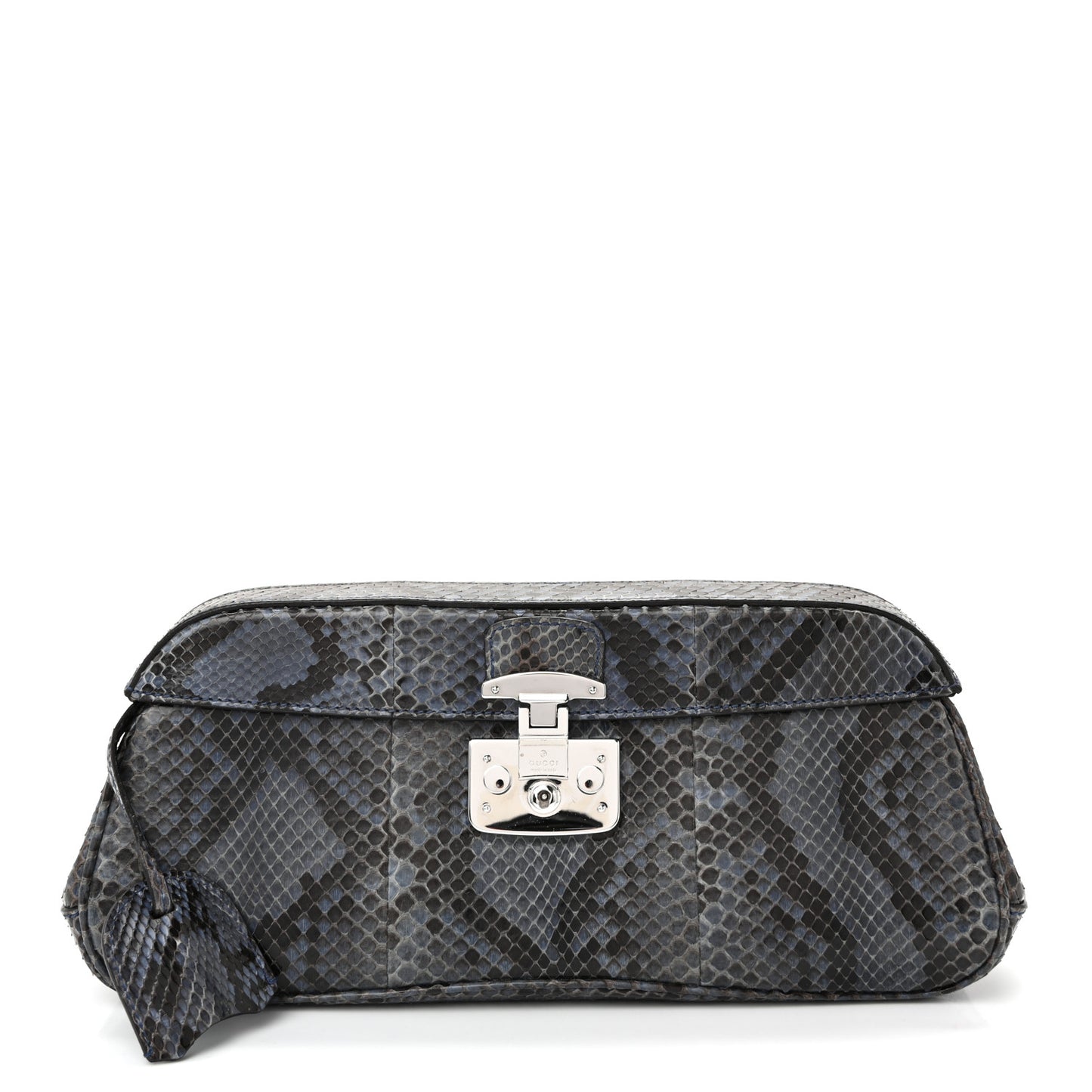 Python Lady Lock Clutch Blue