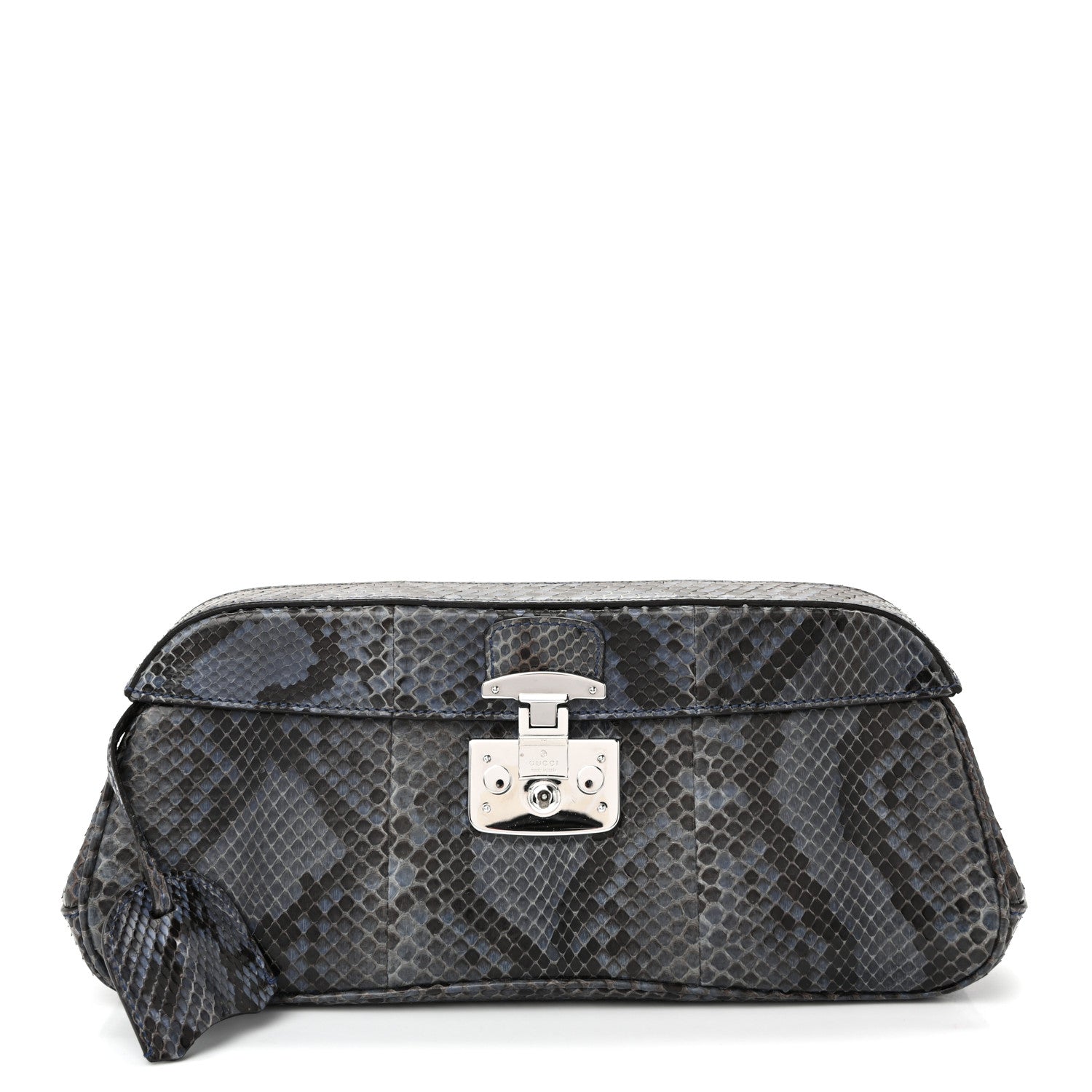 Gucci Python Lady Lock Clutch Blue 1 of 13